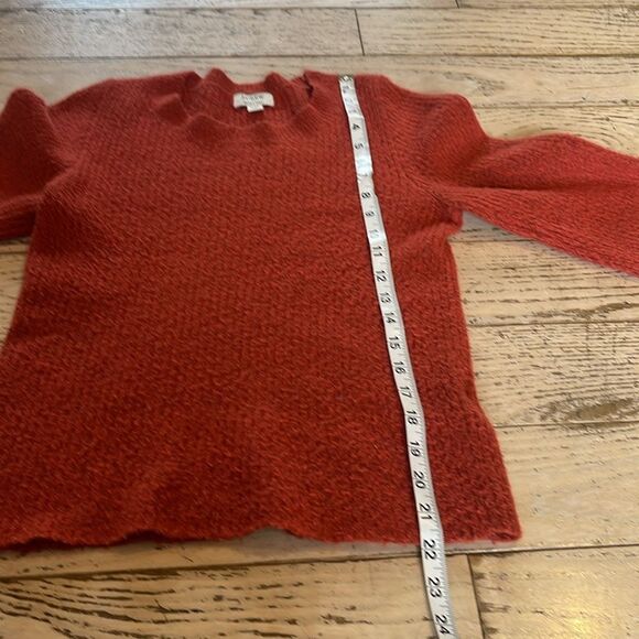 J.Crew Ribbed Puff-Sleeve Sweater Extra-soft Yarn Burnt Orange Sweater XXS - Picture 8 of 10